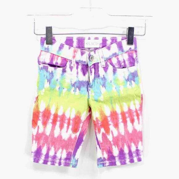 THE CHILDRENS PLACE Tie Dye Water Color Denim Girls Shorts Size 5 - Picture 9 of 9